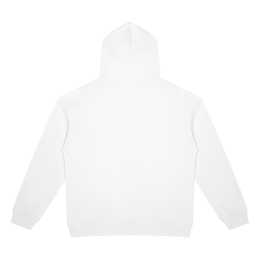 White/Black Heavyweight Full Zip Hoodie Compass