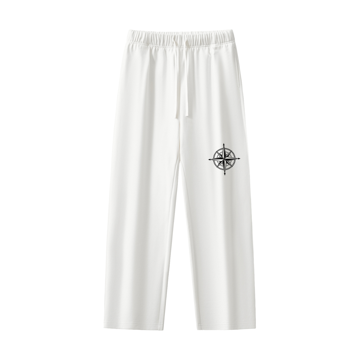 White Heavyweight Straight-Leg Sweatpants Compass