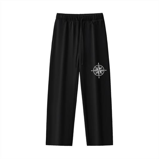 Black/White Heavyweight Straight-Leg Sweatpants Compass